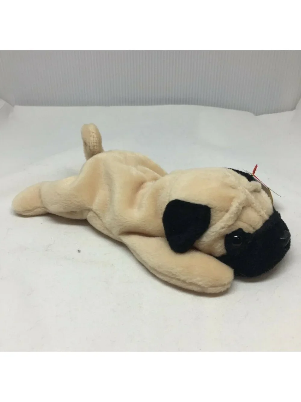 Ty Original Beanie Baby Pugsly Pug Dog Tan Plush Stuffed Animal W Tag May 2 1996